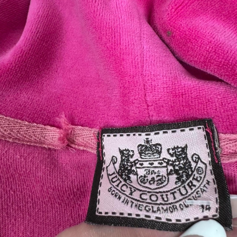 ❌SOLD❌ Juicy Couture Y2K Pink Velour Zip Hoodie - Picture 5 of 5
